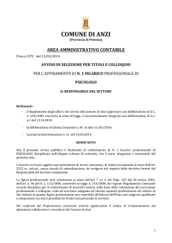 AVVISO incarico professionale di PSICOLOGO