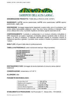 Scheda Tecnica - Caseificio Dell Alta Langa