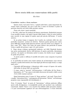 Breve storia della non conservazione della parita`