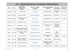 2014 - manifestazioni dal calendario internazionale