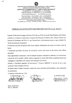 assegnazione servizio pre e post scuola a.s. 2014/15