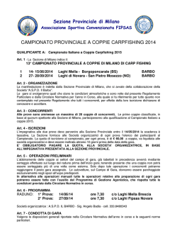 Carpfishing coppie regolamento