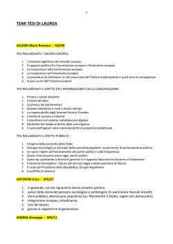 temi tesi di laurea - Dipartimento di Comunicazione e Ricerca Sociale