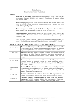 Curriculum - Universit&agrave; degli Studi di Bari