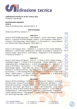 1 COMUNICATO UFFICIALE N° 26 DEL 19 Marzo