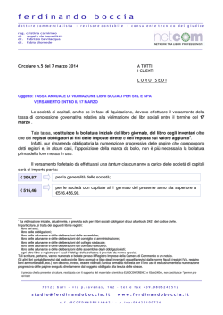Circolare n.5-2014 Tassa annuale vidimazione libri sociali