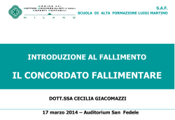 Il concordato fallimentare a cura di Cecilia Giacomazzi