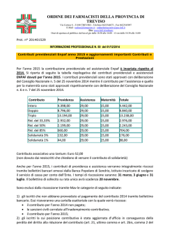 50-2014 Quote ENPAF 2015 e aggiornamenti contributi e assistenza