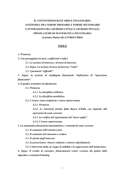 OMEGNA B.M., Contenzioso Bancario e Finanziario