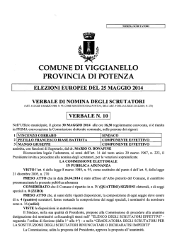 pubblicazione verbale scrutatori per pubblicazione