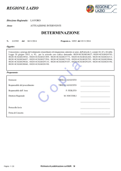 REGIONE LAZIO DETERMINAZIONE - Portalavoro