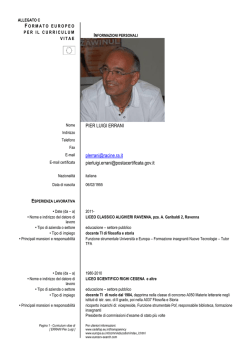 FORMATO EUROPEO PER IL CURRICULUM VITAE
