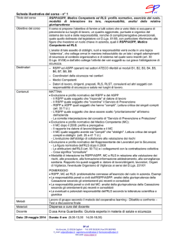 Scheda illustrativa del corso - n&deg; 1 Dispensa a cura del