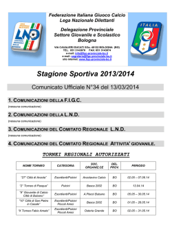 Stagione Sportiva 2013/2014 - FIGC Delegazione Provinciale di
