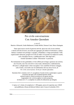 Per civile conversazione Con Amedeo Quondam