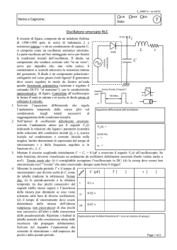 Oscillatore smorzato RLC VC r VC C L