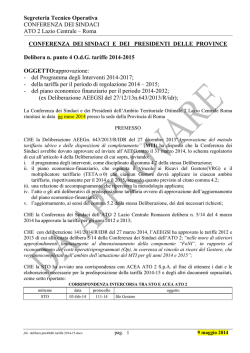 Segreteria Tecnico Operativa CONFERENZA DEI SINDACI ATO 2