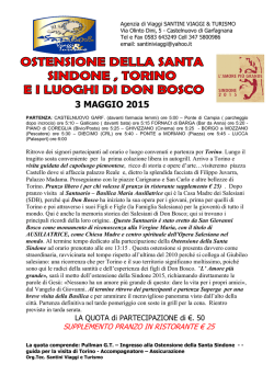 SINDONE 3 MAGGIO 2015 - santiniviaggieturismo.it