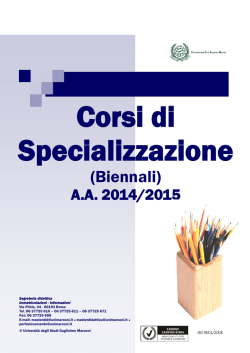 Corsi di Specializzazione - Universit&agrave; degli Studi Guglielmo Marconi