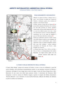 ASPETTI NATURALISTICO AMBIENTALI DELLA STORGA