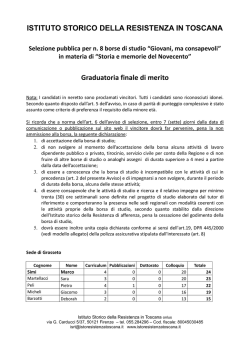 Graduatoria finale di merito - Istituto Storico della Resistenza in
