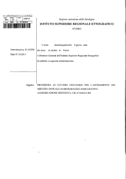 Determinazione di aggiudicazione definitiva (PDF) - ISRE