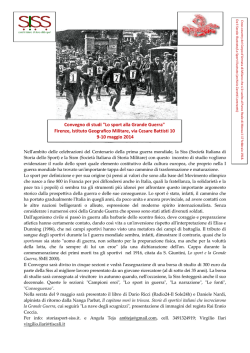 Lo sport alla Grande Guerra - Societa Italiana Storia Militare