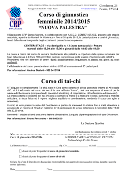 Corso di ginnastica femminile 2014/2015 Corso di tai-chi