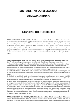 governo del territorio - tar sardegna