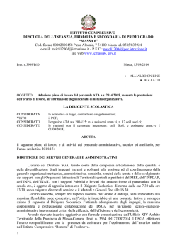 Piano di lavoro ATA a.s. 2014/15