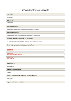 Scheda Contratto di Appalto