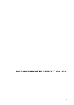 linee programmatiche di mandato 2014 -2019