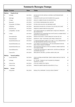 Sommario Rassegna Stampa