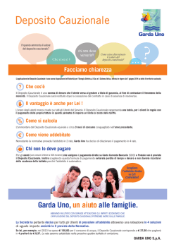 Deposito Cauzionale - Consorzio Garda Uno
