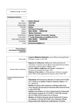 Sandro Stancati 12/01/1957 Cosenza Italiana Via