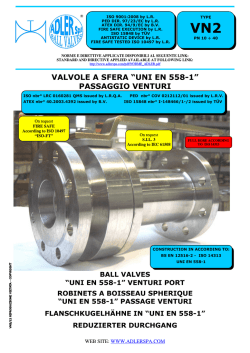 VALVOLE A SFERA “UNI EN 558-1” PASSAGGIO