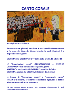 Canto Corale - Conservatorio Giacomo Puccini