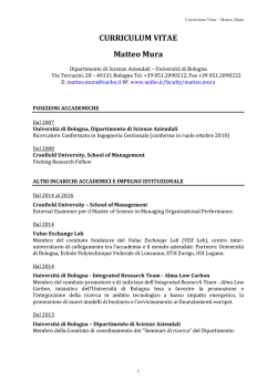 CURRICULUM VITAE Matteo Mura