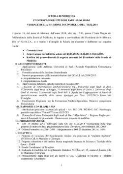 1 SCUOLA DI MEDICINA UNIVERSIT&Agrave; DEGLI STUDI DI BARI