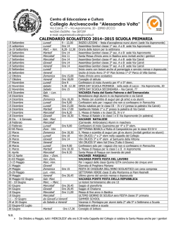 2014-2015 Calendario x Elementari