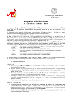 Kangourou della Matematica XVI Edizione Italiana - 2015