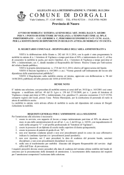 CONCORSO PUBBLICO - Comune di Dorgali