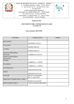 5E - DOCUMENTO 15 MAGGIO - Liceo scientifico Gobetti Segr&egrave;