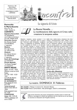 INFORMATORE SETTIMANALE Avvisi per la comunità