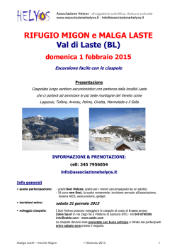 RIFUGIO MIGON e MALGA LASTE Val di Laste (BL)
