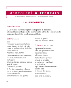 mercoled&igrave; 4 febbraio