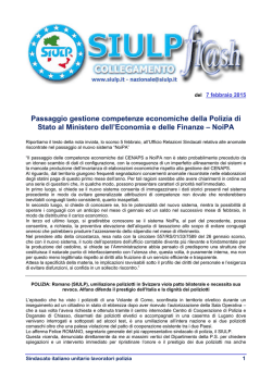 Passaggio gestione competenze economiche della