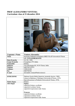 CV dicem 2014 Ventura - I.R.C.C.S. Burlo Garofolo