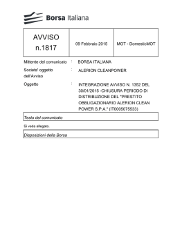 AVVISO n.1817 - Borsa Italiana