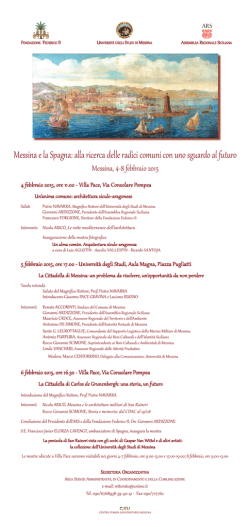 Programma - Universit&agrave; degli Studi di Messina